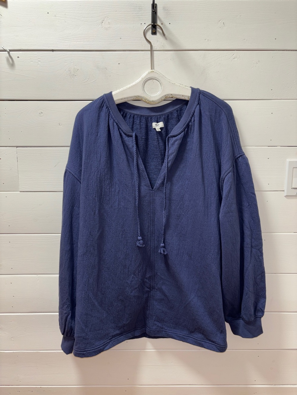 Aerie Oversized Blue Textured Pullover – Size XL - Picture 9 of 9